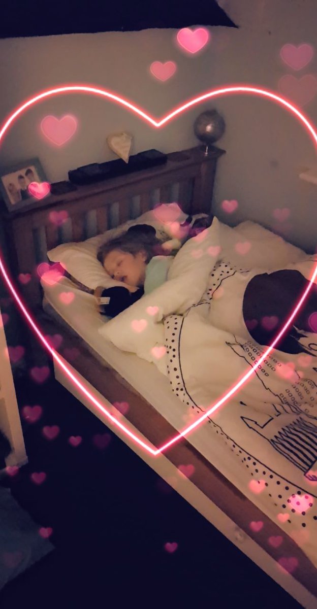 Someone is missing her big brother. Sleeping in his room tonight xxx