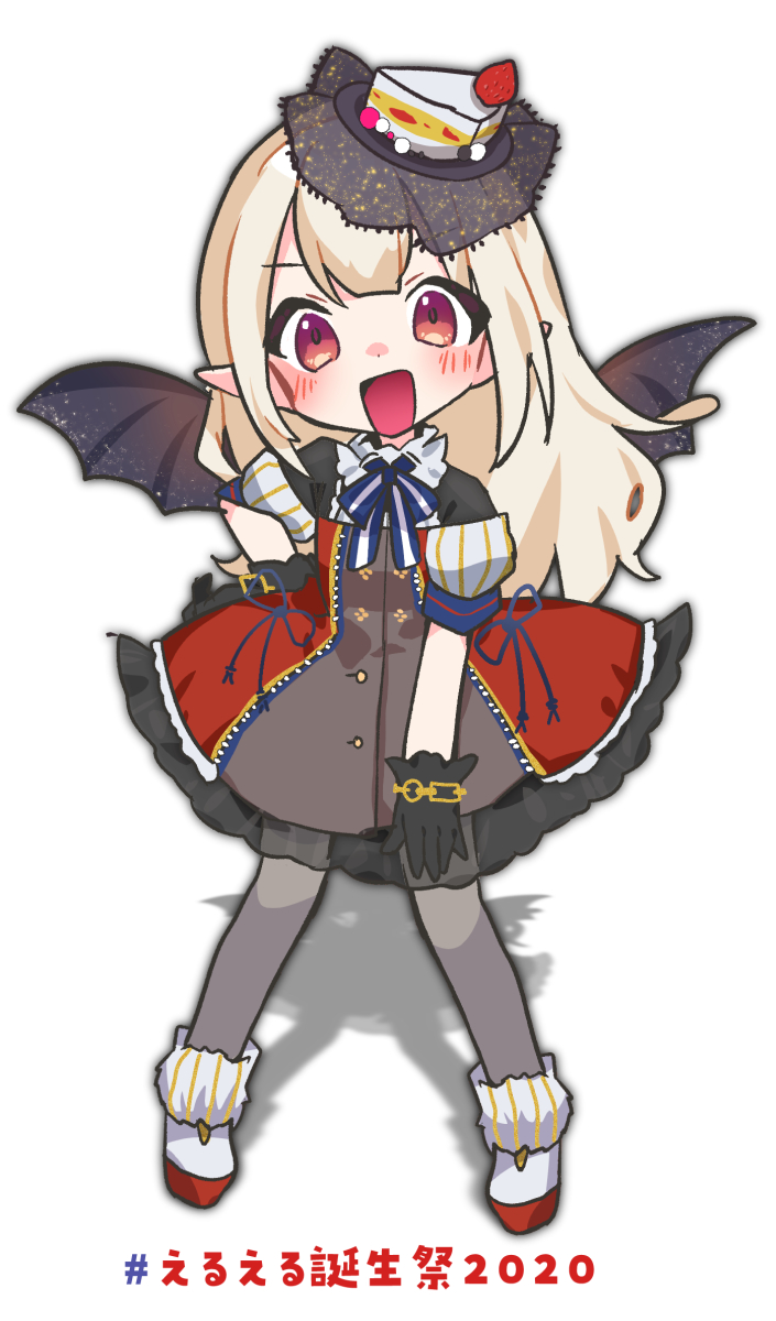 1girl solo pointy ears wings red eyes gloves black gloves  illustration images