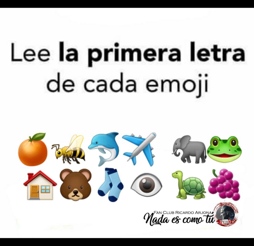 NadaEsComoTu_PE's tweet photo. #MartesCreativo
¡¡¡Vamos a jugar con emojis!!! 🤗
💬 Lee la primera letra de cada emoji y dinos qué canción de @Ricardo_Arjona es...
También usa Emojis y dinos tu canción favorita. 🎶
#RicardoArjona #MundoArjona #Metamorfosis #NECTPeru 🇵🇪❤
@InfoMundoArjona @metamorfosismedia https://t.co/bVYQ8iLyFN