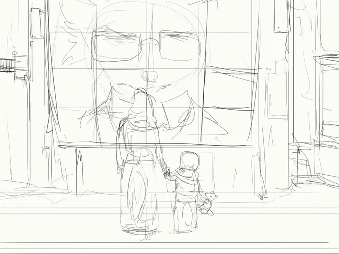 fun fact, I wanted to do an easy painting going off of this linework, but I didn't like it 