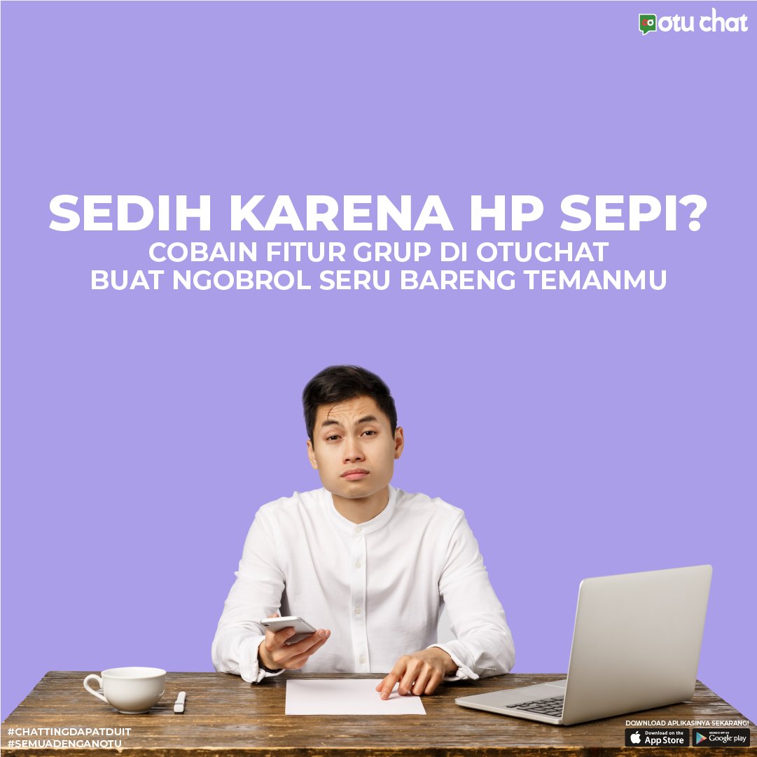 Otuchat_'s tweet photo. Daripada hidup ngenes, cobain deh fitur grup di aplikasi OTUChat, kamu bisa ngumpulin teman-teman kamu buat ngobrol seru di dalam grup. Hp jadi ngga sepi lagi deh..
#OTUChat
#SemuaDenganOTU
#SemuaJadiDekat
#ChattingDapetDuit
#Group
#Chat https://t.co/ah0nVUgF3g