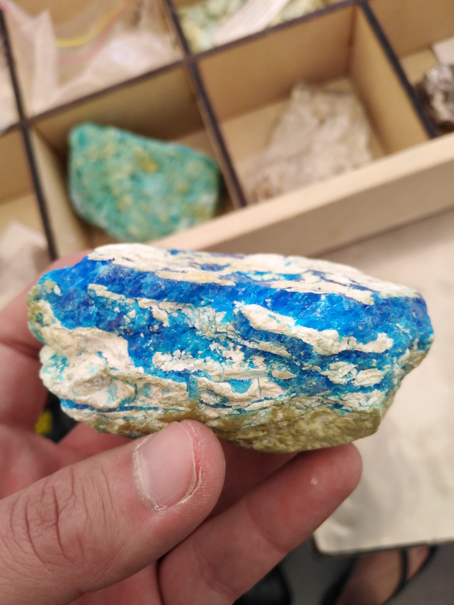 SebaDrawsDinos's tweet photo. Chalcanthite from the other day on the lab of my university. https://t.co/tACwgzhDDo
