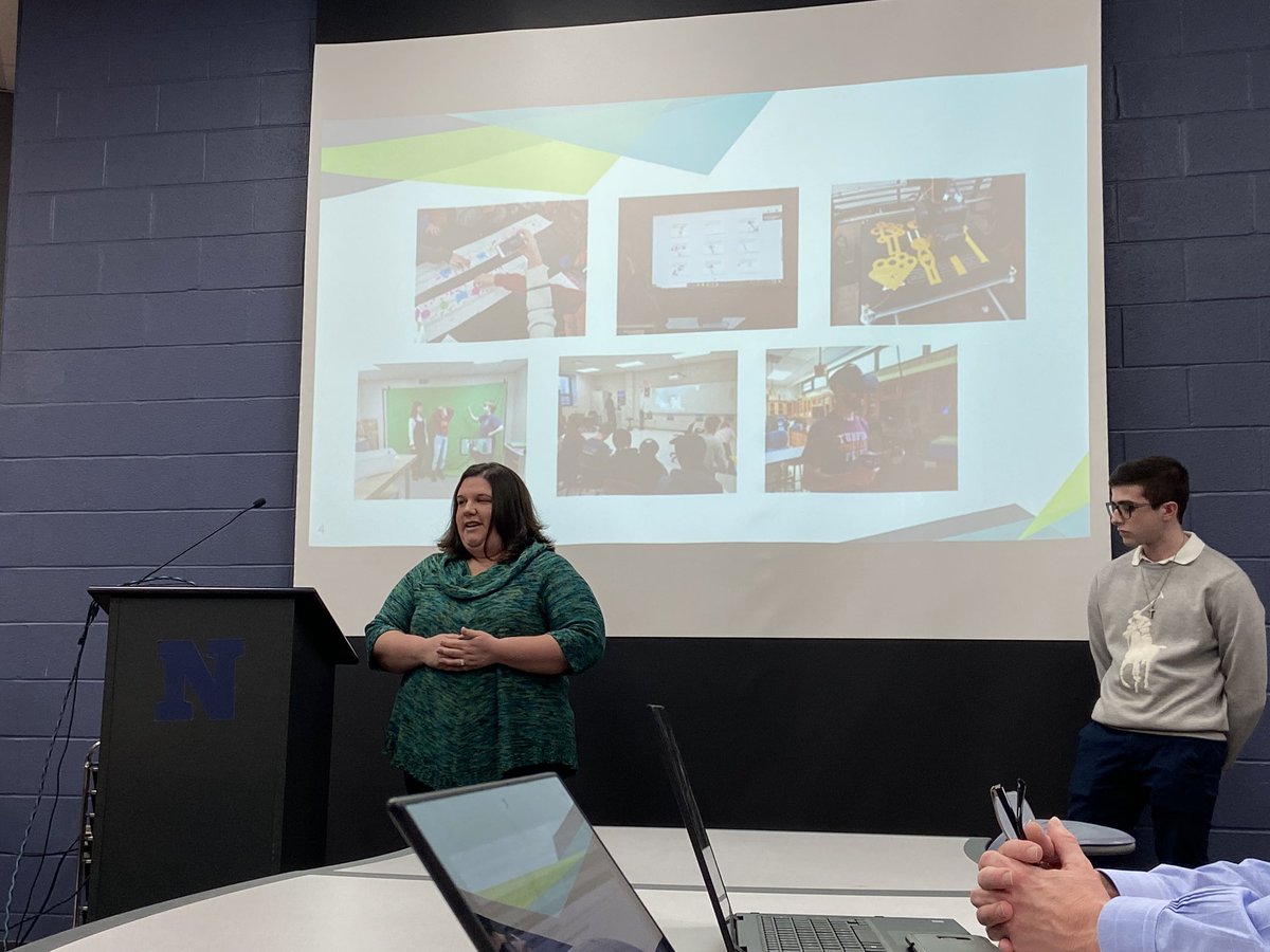 GregSearsEdu's tweet photo. .@RwbEdu sharing an update on @FHSchools Culture of Innovation.   Thanks also to @EdTechTiff and @TurpinSpartans student and YouTube influencer Vaughn Robinson for sharing innovative work that is happening.   #WeAreFHSD #FHSDEPIC https://t.co/OK84MXa5AR