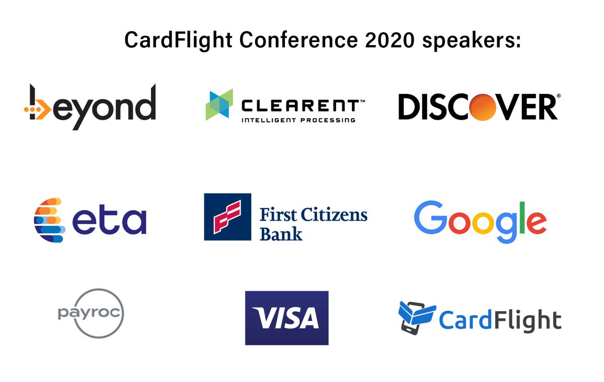 CardFlight's tweet photo. We can't wait to hear from the wide range of small business payment experts @ CardFlight Conference 2020 — including @sklebe (Google Pay), @ScottTalbottDC (ETA), Scott Paape (Talus Pay), Mike English (Beyond), John Shipley (Clearent) &amp; more. Join us: https://t.co/i3eHoRCFNO https://t.co/a7gUaEsjJy