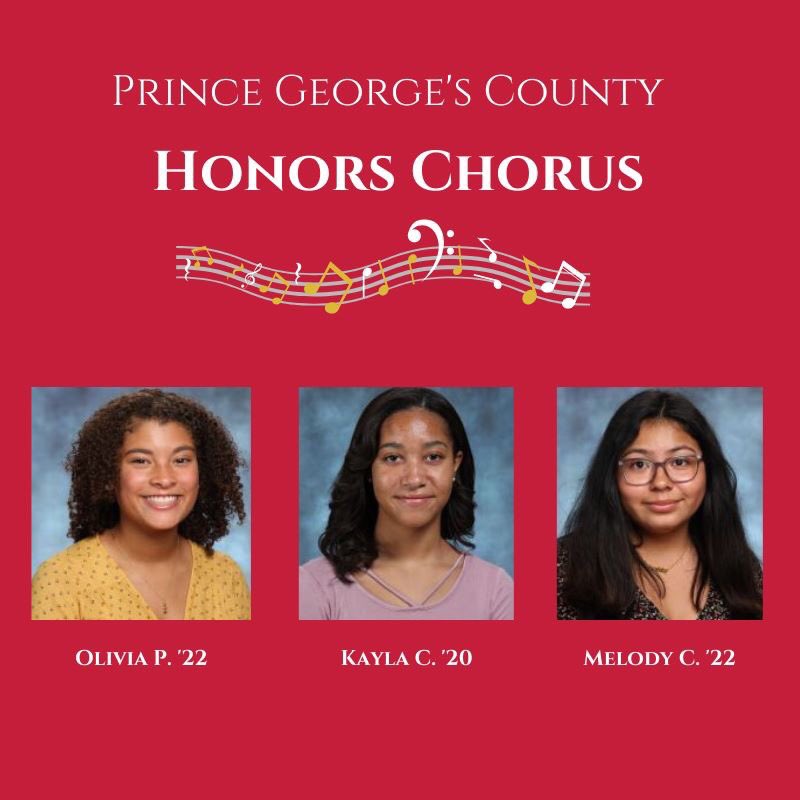 ElizabethSeton's tweet photo. Members of Setonโs Choir participated in the Prince George's County Honors Chorus performance at the University of Maryland. Congratulations Olivia P. '22, Kayla C. '20 and Melody C. '22 for auditioning, rehearsing, and performing difficult music at a high level of performance. https://t.co/QdxPg5ydYu