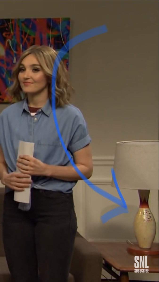 VisitMuskegon's tweet photo. ๐คฉ Ya think @nbcsnl knew they had not 1 but 2 nods to Muskegon on their show?
๐ณ That @bowlwithbrunswick Bowling Pin was #madeinmuskegon before it became a cute table lamp!
#visitmuskegon #snl #snllastsaturday #snlset #brunswick #brunswickpins #vintagebowlingpin https://t.co/8Hb03p4wxN