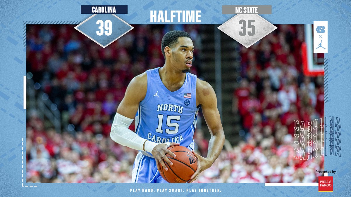 UNC_Basketball's tweet photo. Halftime Score | #CarolinaFamily https://t.co/DuSGnJgCxj