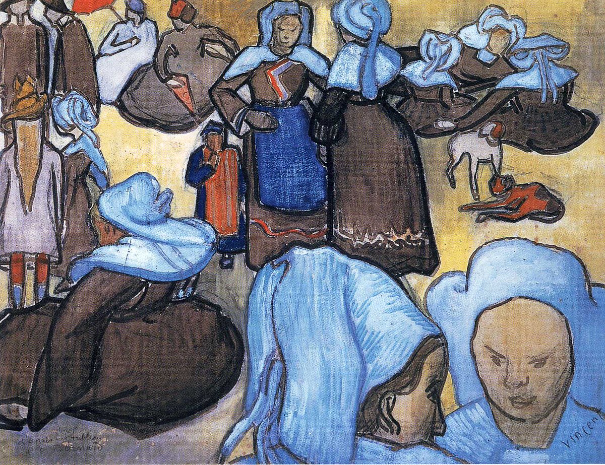 vangoghartist's tweet photo. Breton Women, 1888 #dutchart #cloisonnism https://t.co/EHDzKJhOnM