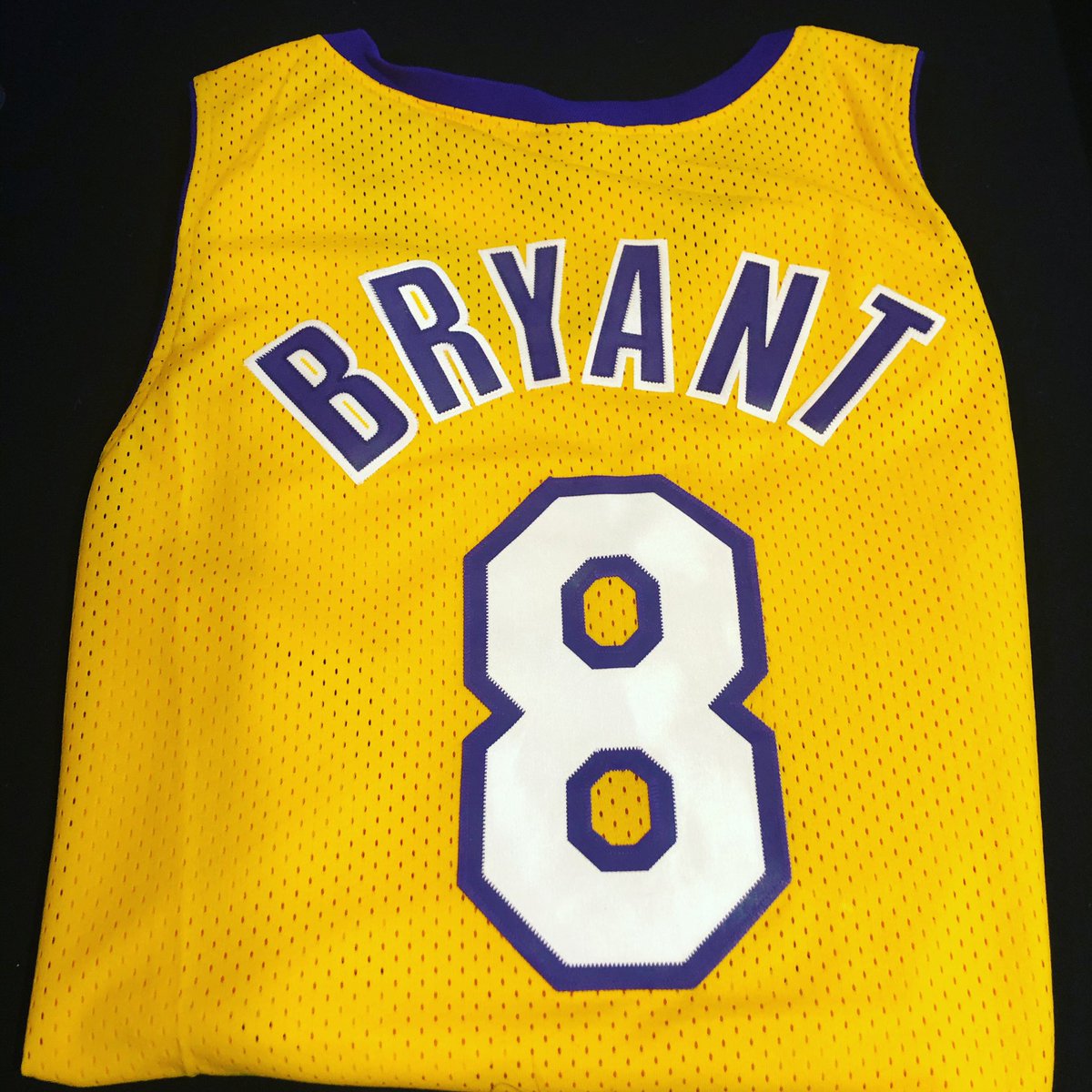 dskirk67's tweet photo. I purchased Kobe’s jersey years ago in hopes to one day meet him in person and maybe get his autograph to add to my collection. I may still get framed and display next to my MJ as he was one of the greatest to ever play the game. #KobeByrant https://t.co/b2EGme5YVq