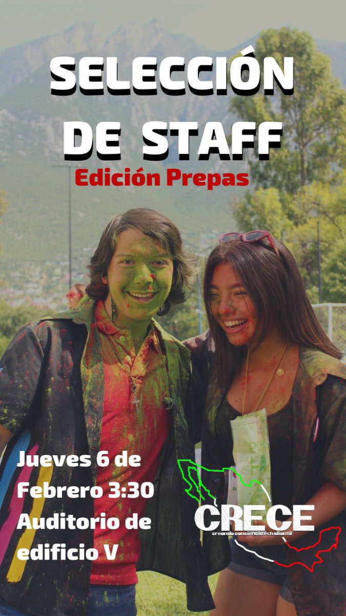 Crecegl's tweet photo. SELECCIÓN DE STAFF
Crece Prepas 2020🇲🇽
¡Anímate a formar parte de este cambio que tu país necesita! 💚❤️ https://t.co/EsYZ01Ptii