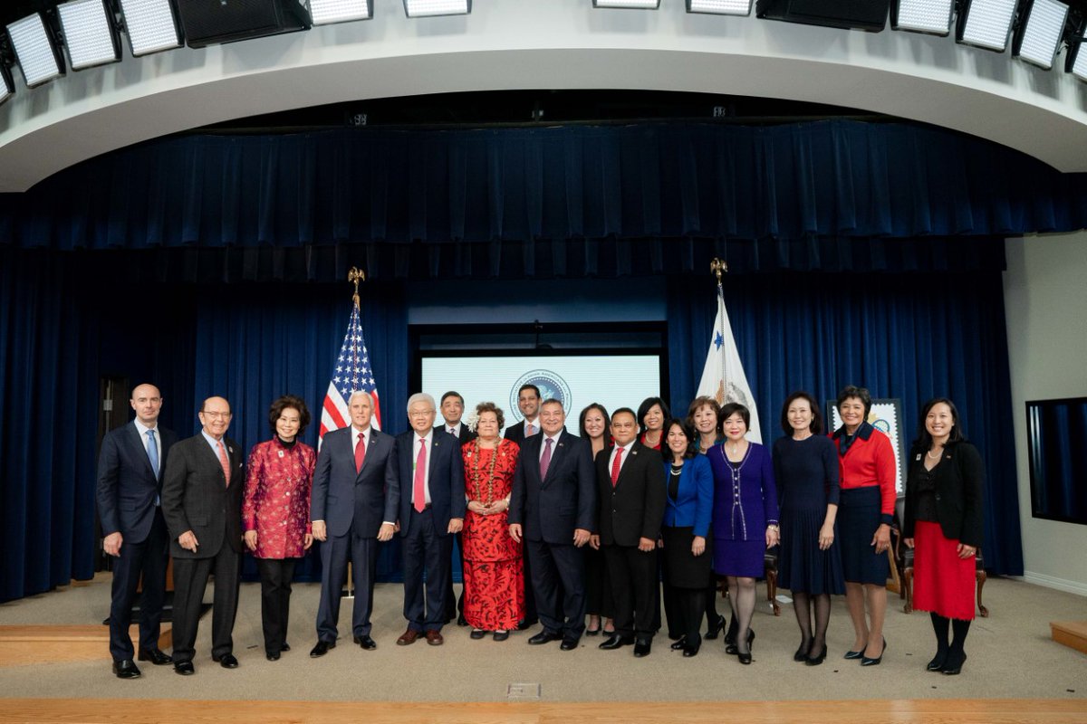 Commerce Secretary Ross joins Vice President Mike Pence, Transportation Secretary Chao and Labor Secretary Scalia at a White House Lunar New Year event. 
