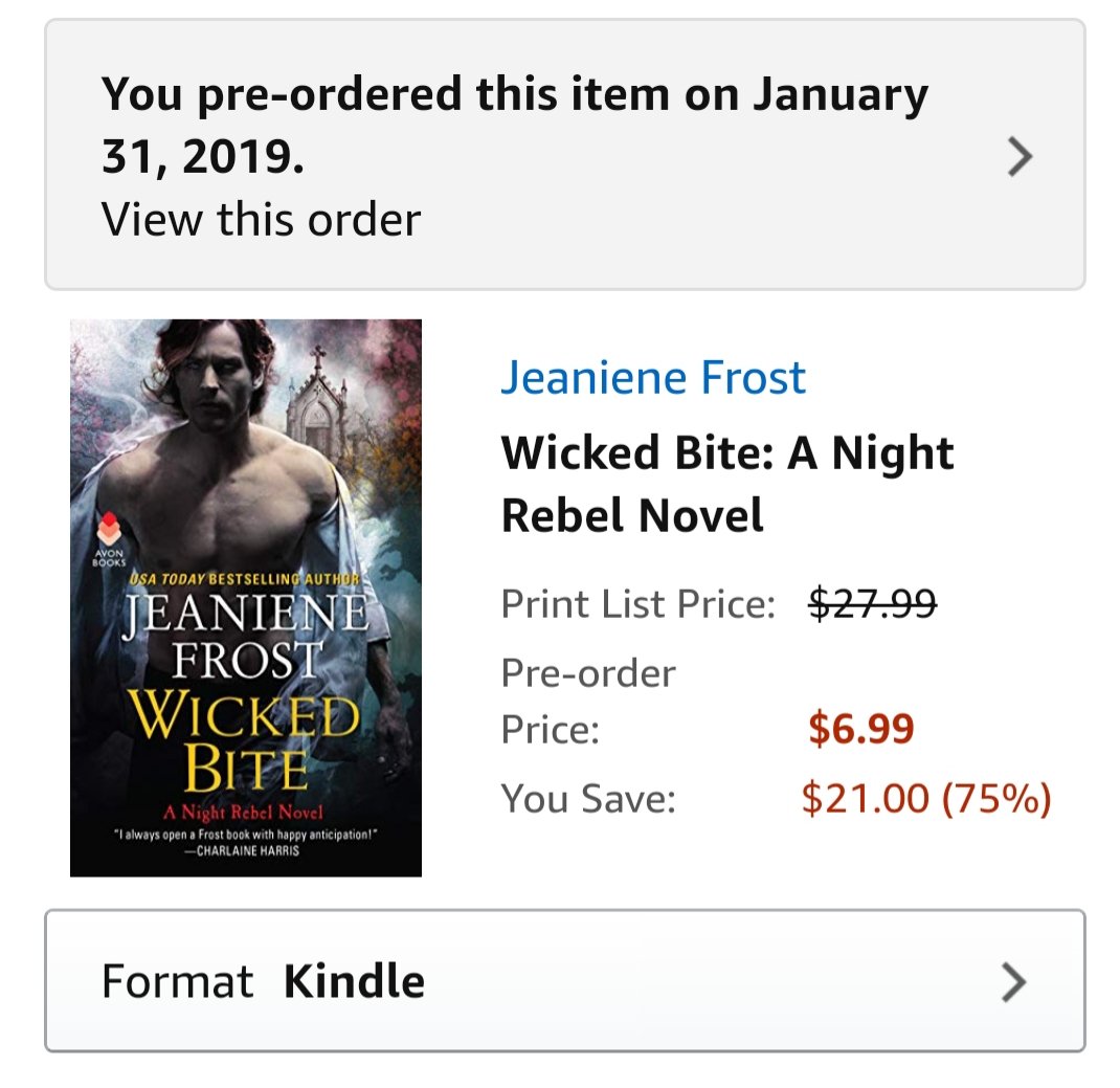 handtalker's tweet photo. In less than 12 hours, this HIGHLY ANTICIPATED ebook will be on my Kindle. I'M SO EXCITED!! @Jeaniene_Frost writes FANGTASTIC books! πππ§πΎββοΈπ§πΎββοΈ #AuthorsRule πππ https://t.co/ktOkJQfcOD