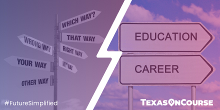 TexasOnCourse's tweet photo. When you don’t know which way to go as a middle or high school adviser, which way do you turn? 

TURN TO US! Download our FREE resources to help your students select endorsements and make course plans: https://t.co/T4EGrnyhQt #FutureSimplified #TeacherTwitter https://t.co/vLwF0Z6kFT