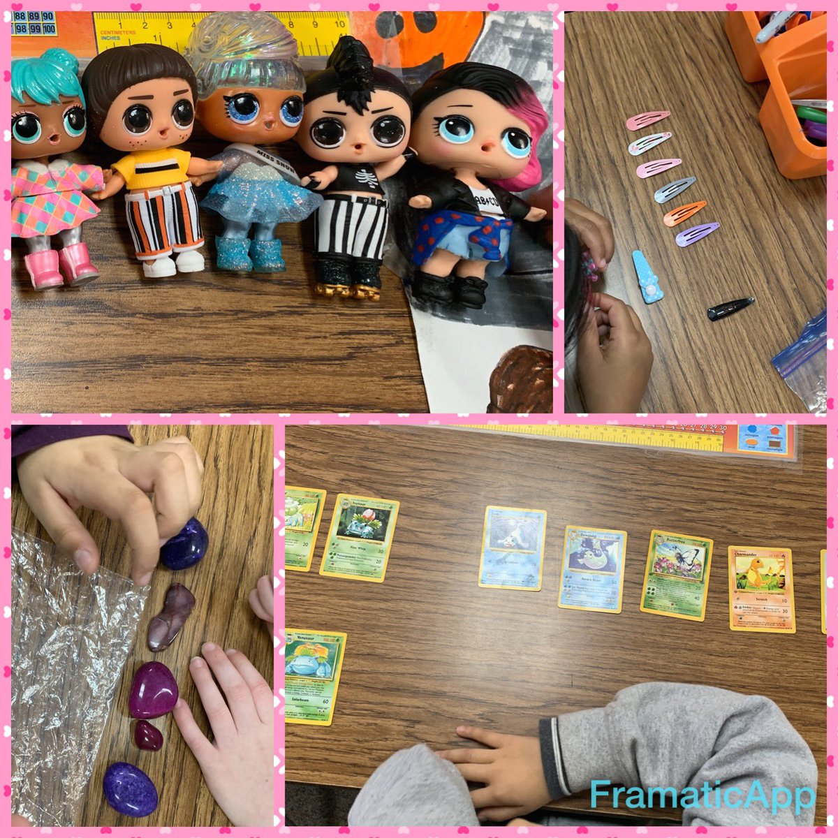 theresadhull's tweet photo. First graders using their personal collections to write opinion pieces in Writers Workshop. Bags of “stuff” make 6 year olds seriously excited to write! My personal take away? It’s not just my own children who love to collect anything teeny tiny🤣🤣 #guadROARS #usdlearns https://t.co/NicmeZQ007