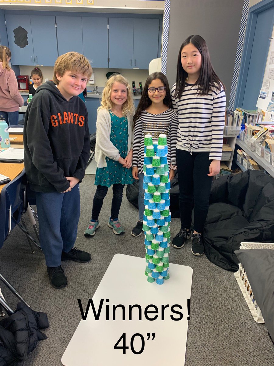 BuenaVistaWCSD's tweet photo. @BVsMsHa and her 100 cup challenge. The winners reached 40” https://t.co/6ydDQo7OOh