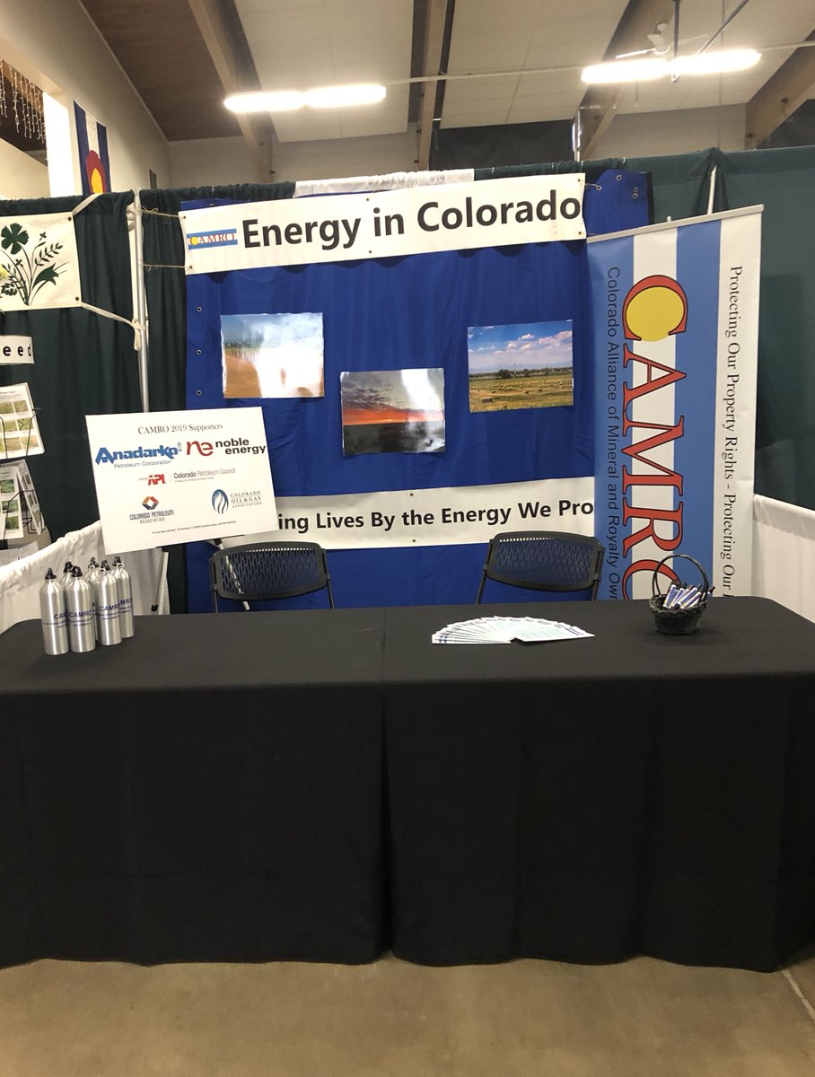 CAMROtweeting's tweet photo. The @CAMROtweeting booth is all set up and ready to go at the 2020 Colorado Farm Show in Greeley, CO! Come stop by tomorrow through Thursday, 9am to 5pm, to learn more about your mineral rights and how we can help you protect them!
#ColoradoFarmShow #oilandgas #mineralrights https://t.co/JLBvhEHzyl