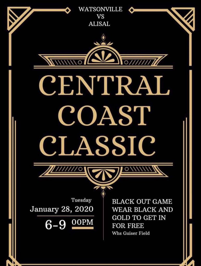 Central Coast Classic Tomorrow ! Watsonville will take on Alisal tomorrow night at 6:45