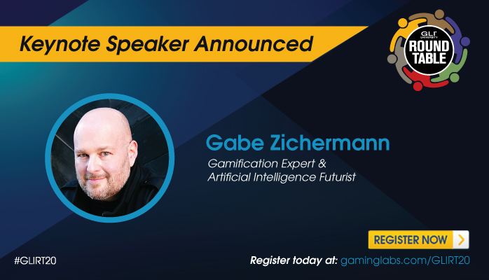 GamingLabsInt's tweet photo. Gabe Zichermann (Gamification Expert & A.I. Futurist) is this year's N.A. Regulators RT Keynote Speaker. His expertise is on "The 4th Industrial Revolution" & What It Means for the Future of Gaming. More info & to register, visit: https://t.co/Podvsj2mNW #GLIRT20 #GamingLabs #GLI https://t.co/tpmxDoHIOp
