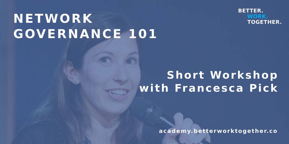 doing_bwt's tweet photo. A few days left for our next edition of #community and #network #governance 101, with @francescapick , taking place this Thursday/Friday: https://t.co/qHuKerXq0X #dgov #distributedgovernance #selfmanagement #decisionmaking https://t.co/5dqueq0eah