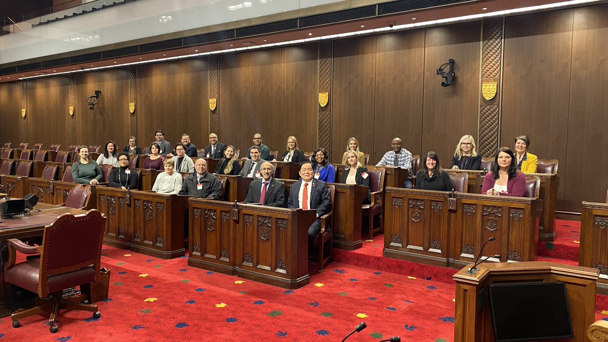 PeelCAS's tweet photo. It was a privilege to join child welfare leaders across Canada in a tour of the Senate today by @SenatorVictorOh. Looking forward to our discussion tomorrow on the challenges intersecting child welfare and settlement issues. #CWICE #Immigration #childwelfare https://t.co/Hk9vKInoQe