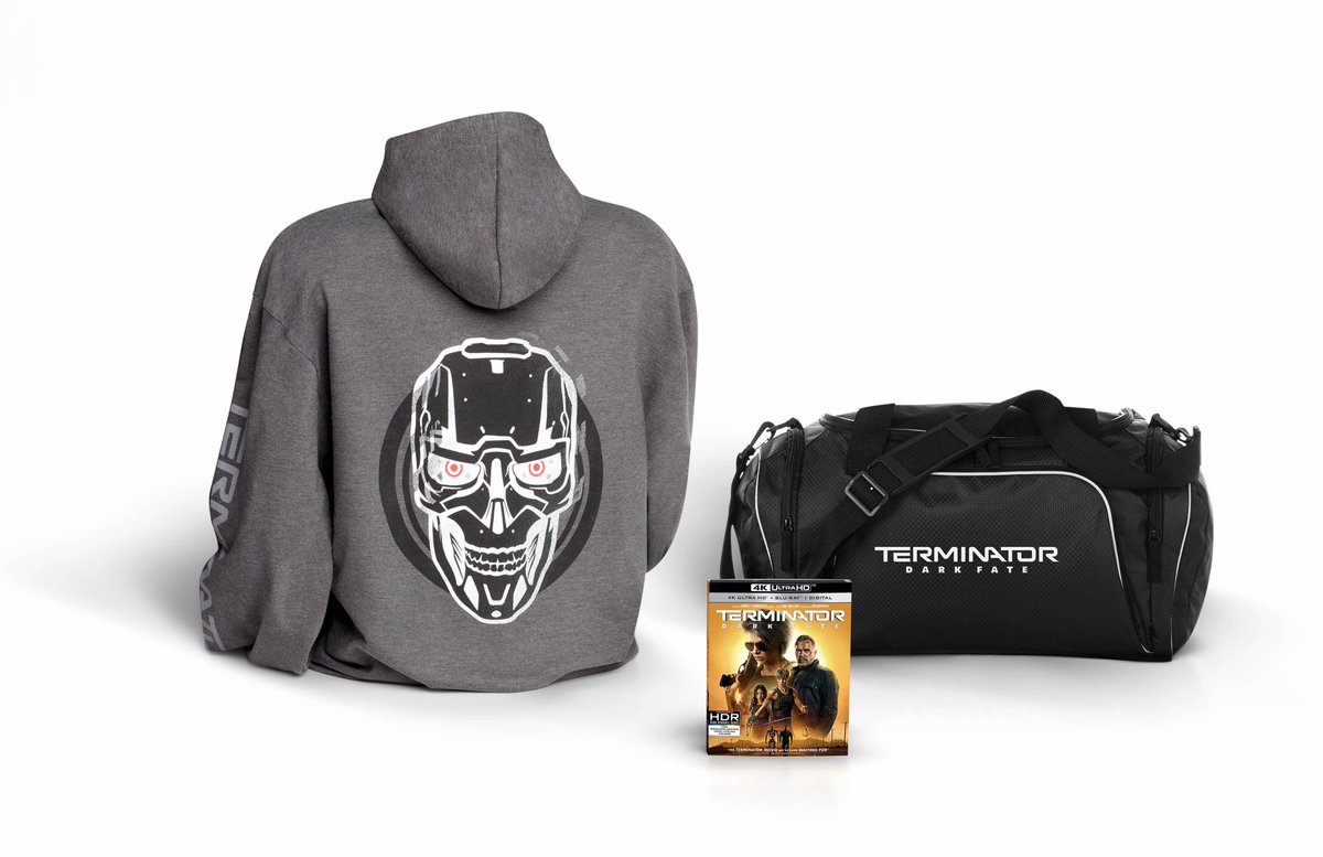 BenMkWrites's tweet image. Our #TerminatorDarkFate Blu-ray contest has been upgraded to a prize pack that includes a hoodie and a duffle bag! For full details and how to enter, click here: bit.ly/2v6V3i3