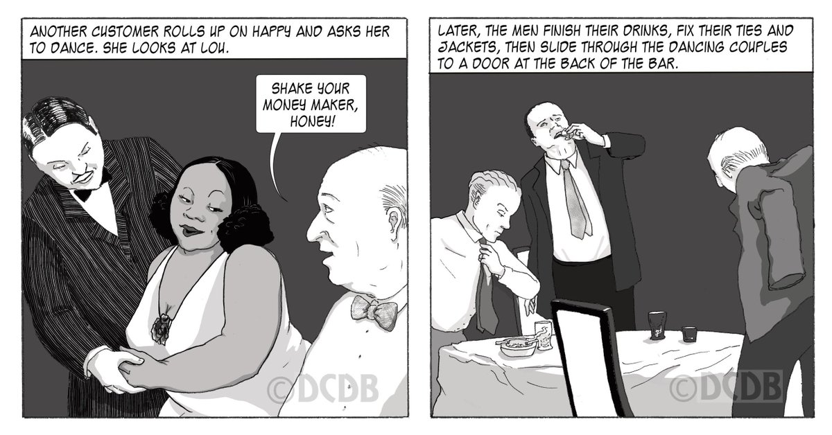 DeadCopsBureau's tweet photo. Page 3, Frames 3 &amp; 4, of "The Brothers Grim," Episode 1 of the Dead Cops Detective Bureau graphic novel series, to be published in 2020. Art by Angela McElwain; story by Corinna Petry. #DCDB #DeadCopsDetectiveBureau #BrothersGrim #Prohibition #RoaringTwenties #FatNHappy https://t.co/iMdtEQNii0