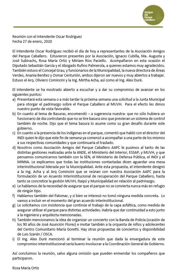 amigos_parque's tweet photo. 📬 Lo prometido es deuda.
Aquí va la nota de la audiencia que tuvimos con el Intendente y otros actores claves en este proceso 📝
¿Qué les parece? 👀 https://t.co/YjZSnyfmG0