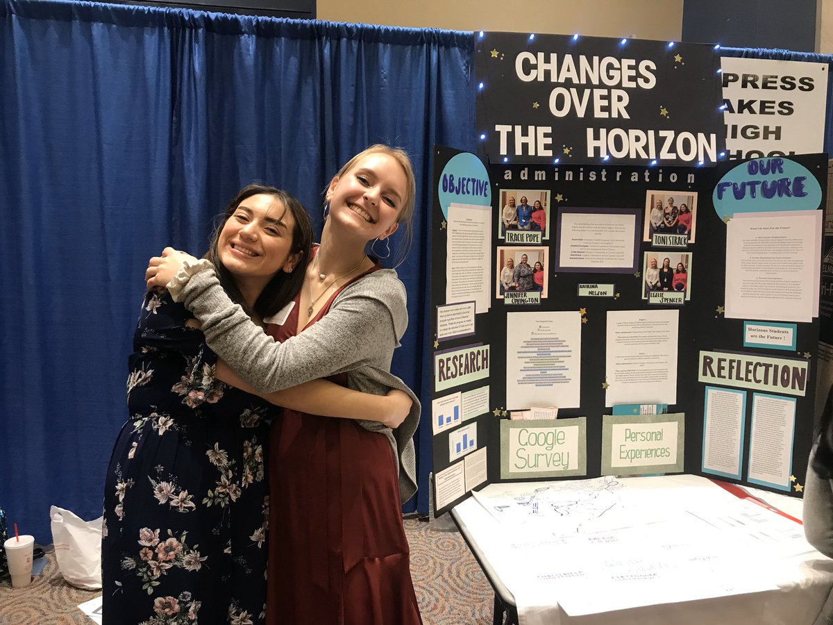 MrsAPetry's tweet photo. @CyFairISD Horizons Showcase was full of so many wonderful, unique, and interesting projects. Super proud of the @CFISDCyLakes students and my daughter! Canโt wait to see where my studentโs research takes us! Congratulations to all! #HorizonsShowcase https://t.co/goPUqNSL1X
