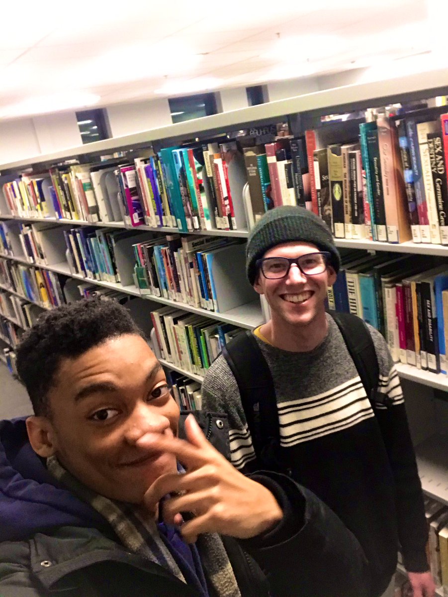 JJStoneMusic's tweet photo. In the AC library w @MikeGoodes #ACLibraryselfie https://t.co/RxyumLZfJZ