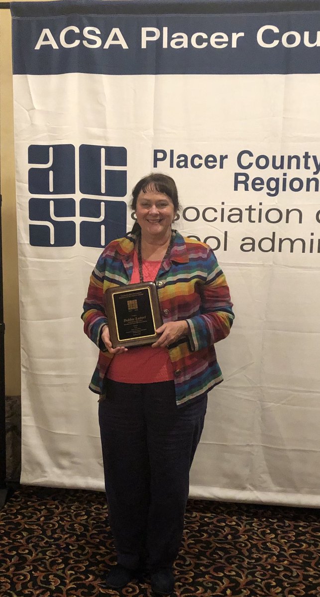 SuptHerrmann's tweet photo. Congratulations Debbie Latteri for being named Placer Country Distinguished Service to Students Award! https://t.co/UPrcv4Kq56