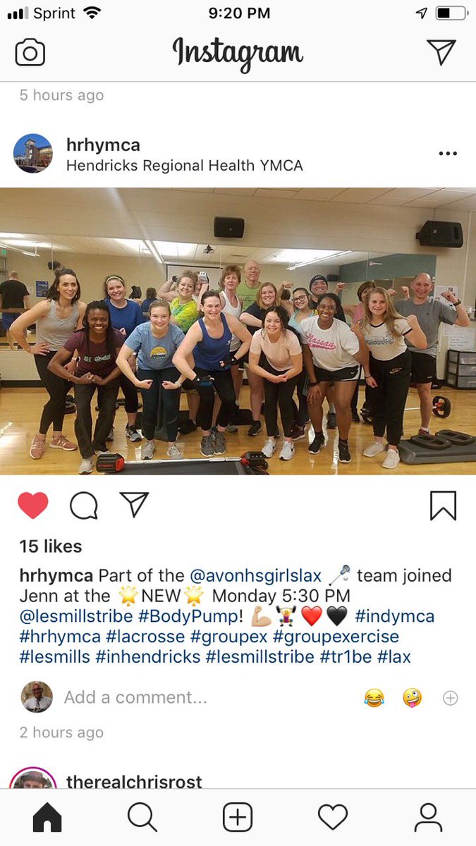 The1RONN's tweet photo. Part of our @Avon_Lacrosse @avonlaxgirls Avon Girls HS Lacrosse team joined a #BodyPump class at @HendricksRegionalYMCA tonight!! #laxlife #digdeep #laxfamily #avoncommunity https://t.co/eLytt44vub