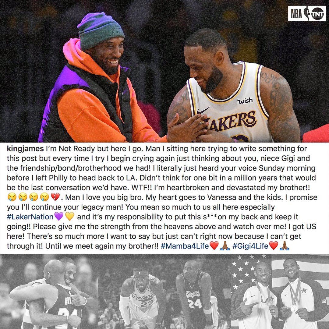BasketTwisters's tweet photo. Las primeras palabras que le dedica LeBron a Kobe...
#Mamba4Life #Gigi4Life https://t.co/5i4X3cAzIg