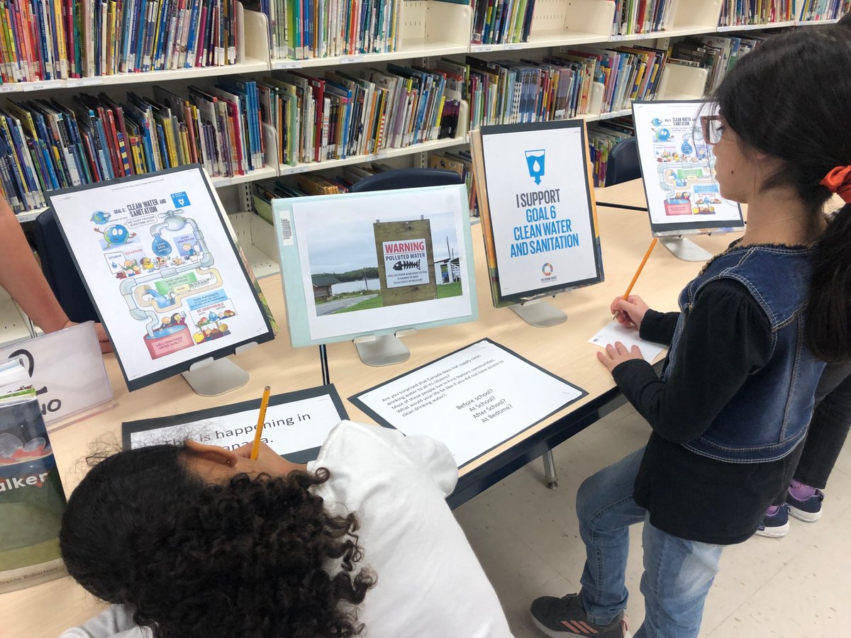3ASuperstars's tweet photo. Grade three students exploring #globalgoals related to a healthy planet. Guiding Question: which goal resonates with you and why? @Briarwood_Buzz #TeachSDGs https://t.co/0LtLK7ng6x