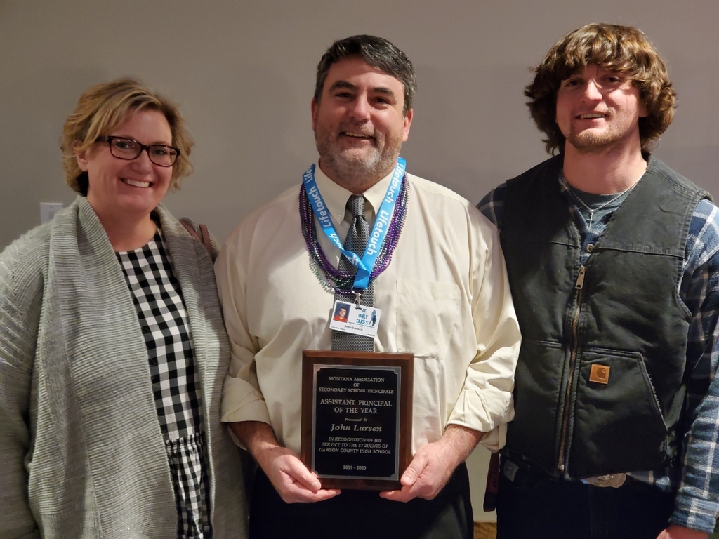 glendiveschools's tweet photo. Congratulations to John Larsen, DCHS Assistant Principal, for receiving the MASSP (Montana Association of Secondary School Principals) Assistant Principal of the Year Award!
So deserving!
#GPSPride
#WeAreProudOfYou https://t.co/zwgWZsW1hX