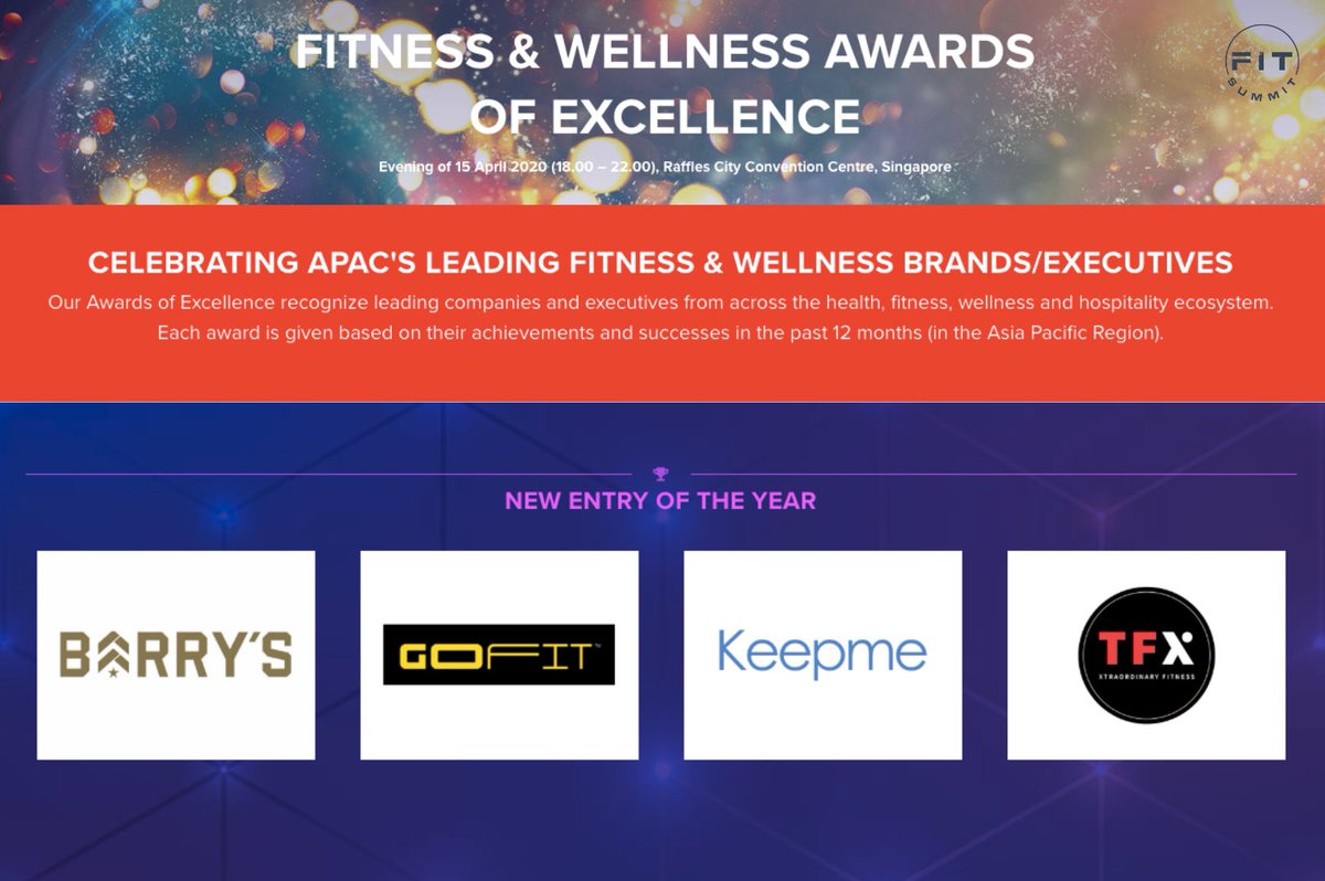 We’ve been nominated for #NewEntryOfTheYear at #FITSummit's #FITAwardsOfExcellence! It’s an honour to be included in this category with a truly impressive group of #fitness businesses. Our team is proud &amp; excited to continue making waves in this industry. thefitsummit.com/events/awards/