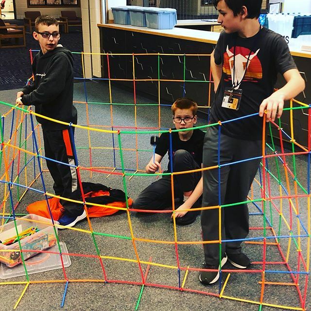 WCCSlibraries's tweet photo. ISMS Maker Club was busy today trying out the different tools and materials they have used in past meetings. Strawbees with a plan of going as big as possible were in these guys’ plans. #makerspace #mathafterschool https://t.co/YEsGDxdT5M https://t.co/nQm2NMz9Eo
