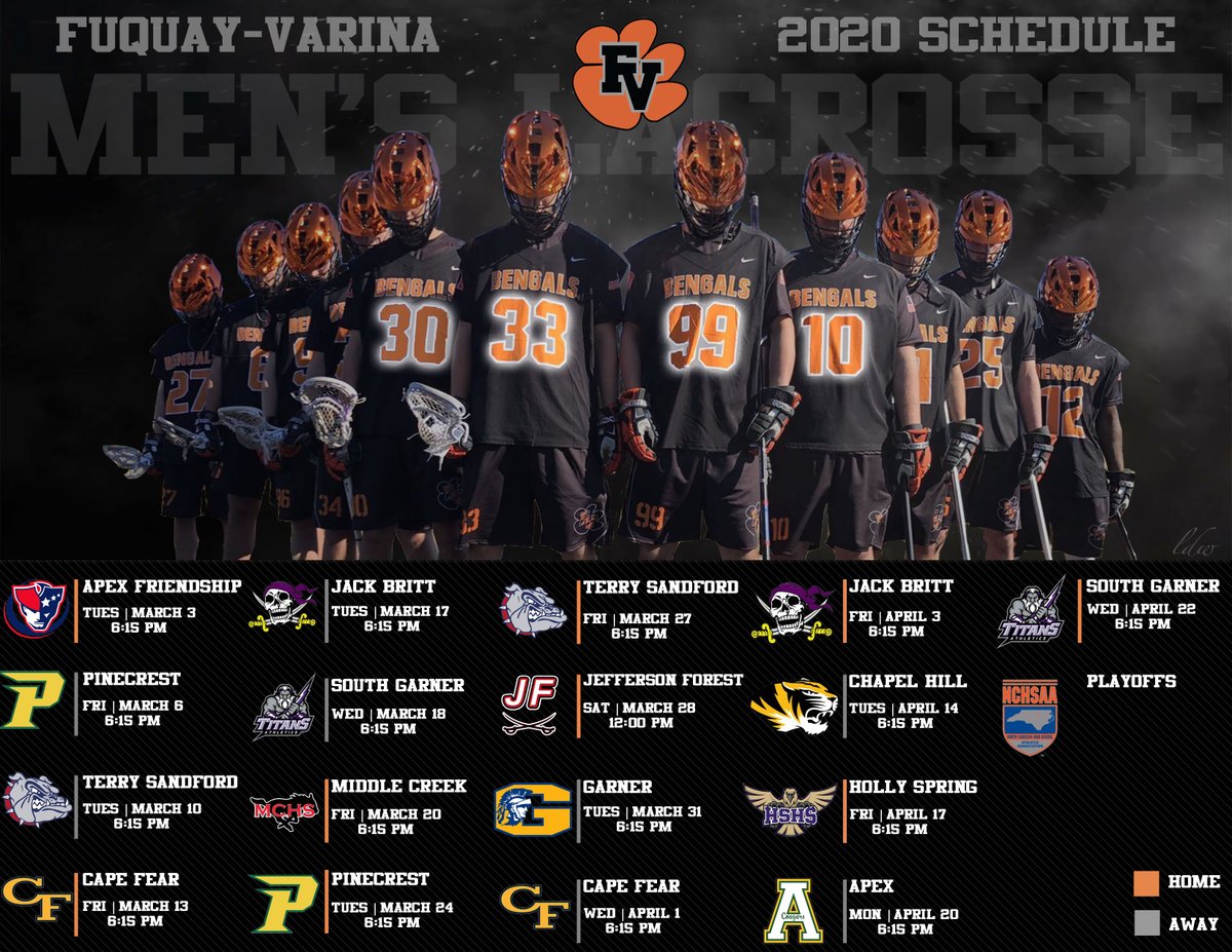 FVHSLax's tweet photo. Their Final FVHS Semester, ... Their #SRSZN
Humbled and proud to watch, coach and love this crew. #WeRise🐯🥍 
2020 Captains: #33 Logan Wheeler, #99 Sean McCarty,  #30 Matt Lyons, #10 Cody Seaman https://t.co/YhZDPW2JYn