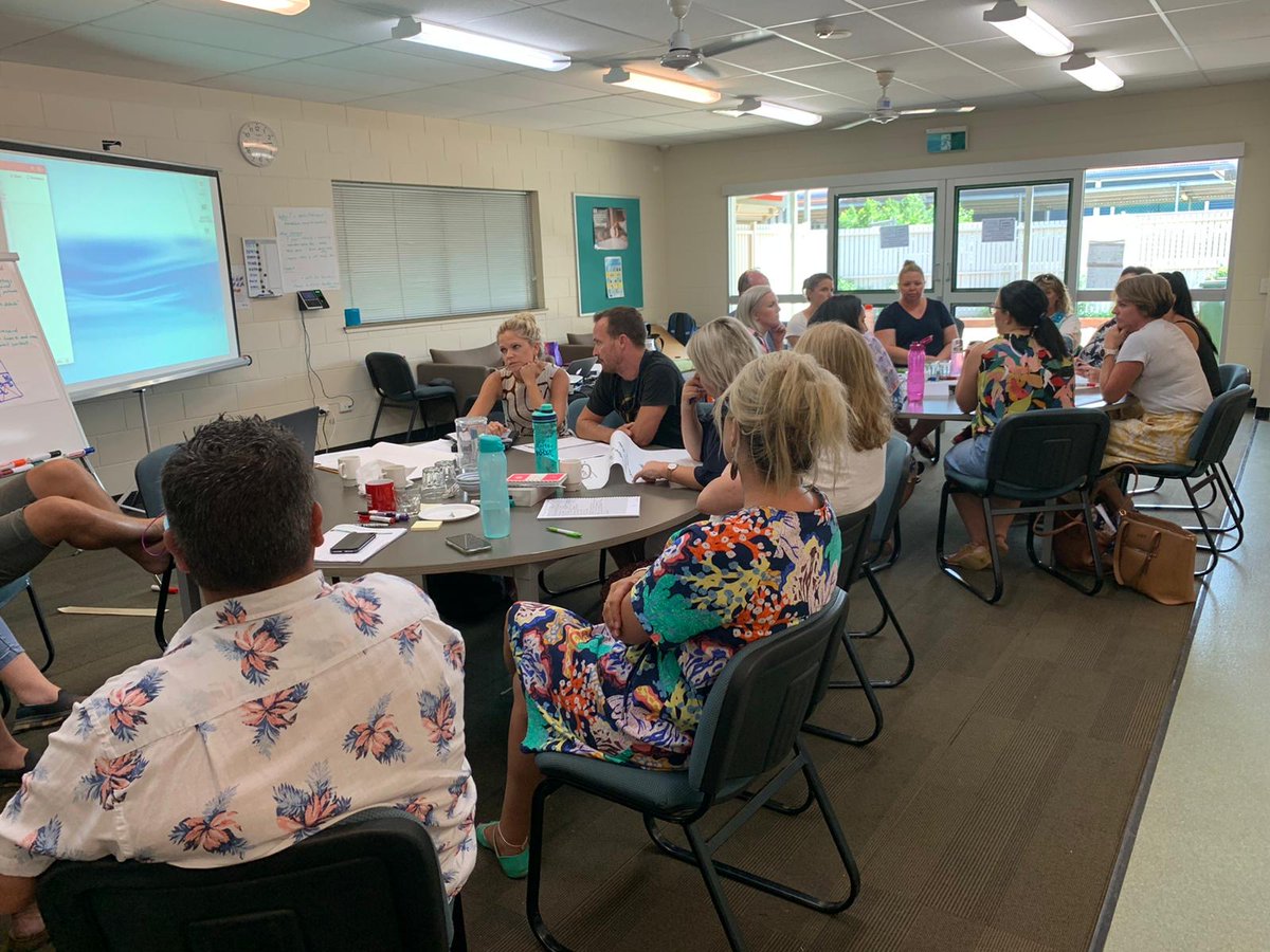DrAdamFraser's tweet photo. One of the focuses of the Flourish Movement is taking the program to rural areas. Last week, I spent a brilliant couple of days at Weipa, where I got to work with their leaders and the broader team. Such a great group!

#tmbl #oshclub #digitalschools #theschoolphotographer https://t.co/FcQE4qM3Fu