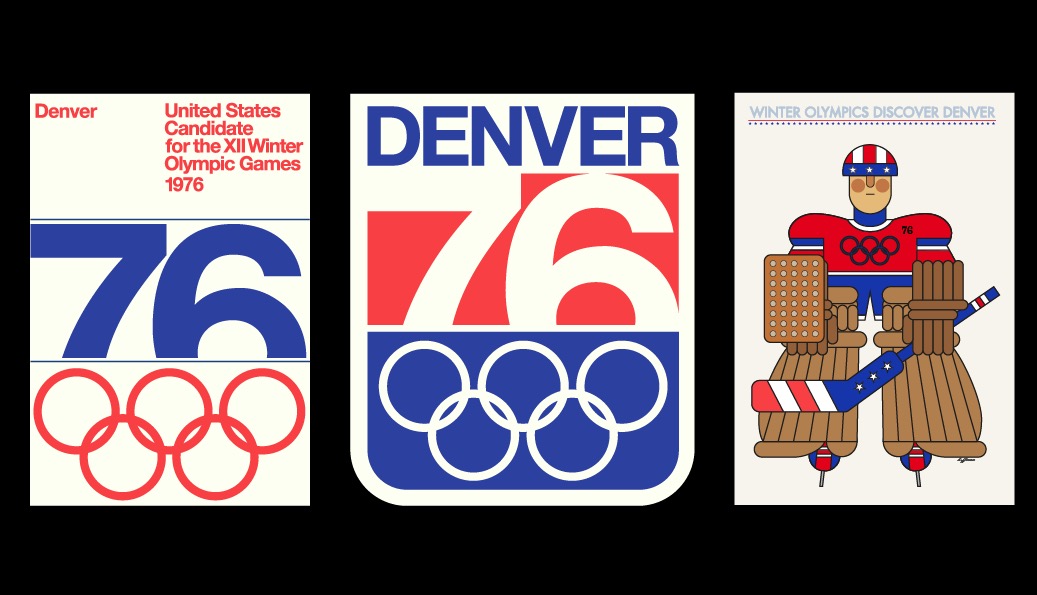 smithographic's tweet photo. The Triple 'D': Denver, Colorado XII Winter Olympic Games 1976
1. Denver Olympic Bid Poster
2. Denver Olympic Logo
3. Discover Denver Hockey Player #76 Poster
All 3 recreated for Download.
https://t.co/VnBSTNJePL
#Olympics #HockeyTwitter #vintage #discoverdenver #logo https://t.co/tYprTlg4WK