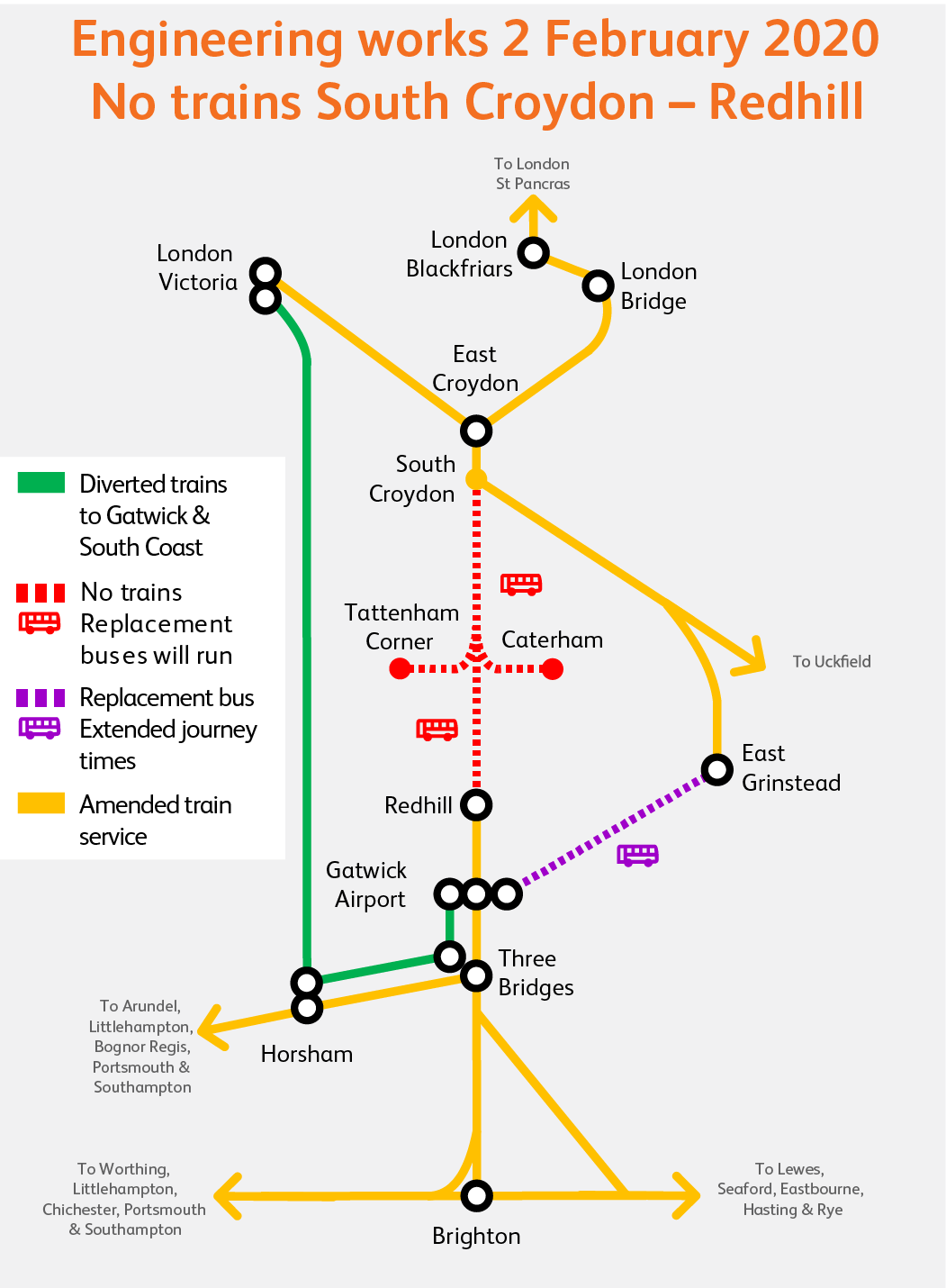 Redhill Train Line Map Thameslink On Twitter: "@Nickrh14 @Networkrailse Hi Nick, I Can Confirm  That All 4 Lines Will Be Closed Between South Croydon And Redhill ^Hannah"  / Twitter