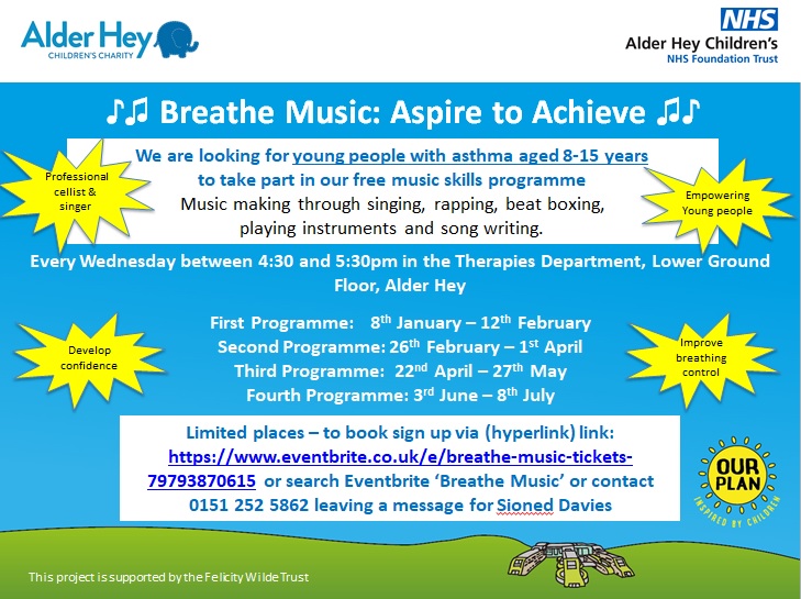 🏥 Alder Hey 💙 (@alderhey) on Twitter photo Asthmatic ✅ Aged between 8-15 ✅ Free on a Wednesday 16.30-17.30 ✅ Learn some new music 🎧 themed skills and develop your asthma control whilst your at it 👍 Join <a href="/AlderHeyPhysio/">Alder Hey Physiotherapy</a>'s FREE project now! Find out more ⬇️⬇️ #asthma #physio #exercise #getinvolved Asthmatic ✅ Aged between 8-15 ✅ Free on a Wednesday 16.30-17.30 ✅ Learn some new music 🎧 themed skills and develop your asthma control whilst your at it 👍 Join <a href="/AlderHeyPhysio/">Alder Hey Physiotherapy</a>'s FREE project now! Find out more ⬇️⬇️ #asthma #physio #exercise #getinvolved