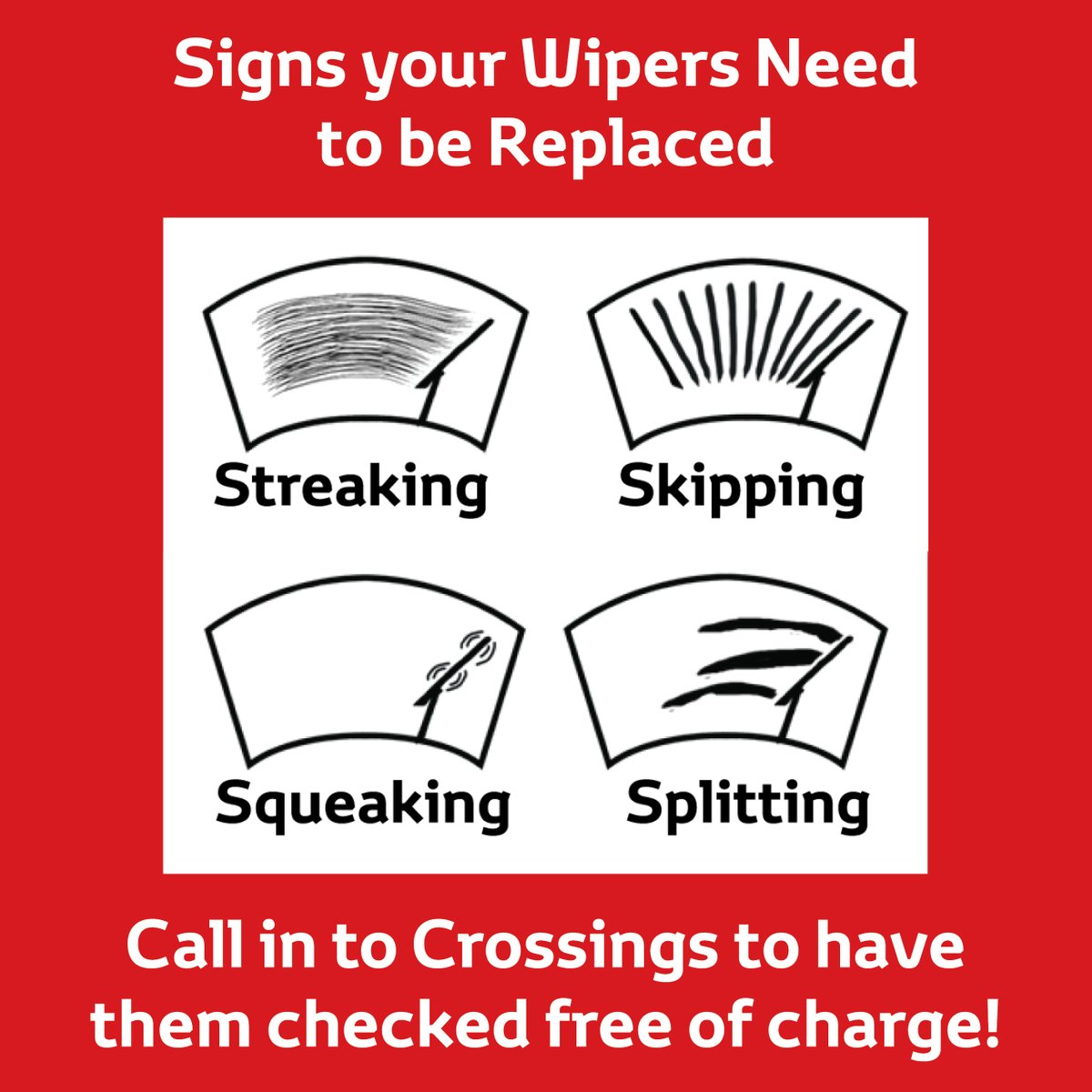 ToyotaNaas's tweet photo. Did you know you can pop into Crossings on your way to or from work and we can check the condition of the wipers for you, and replace them if needs be: It only takes ten minutes and with prices for a set starting from €22 you can't go wrong 😀 #windscreenwipers https://t.co/Jgrl3ag2yz