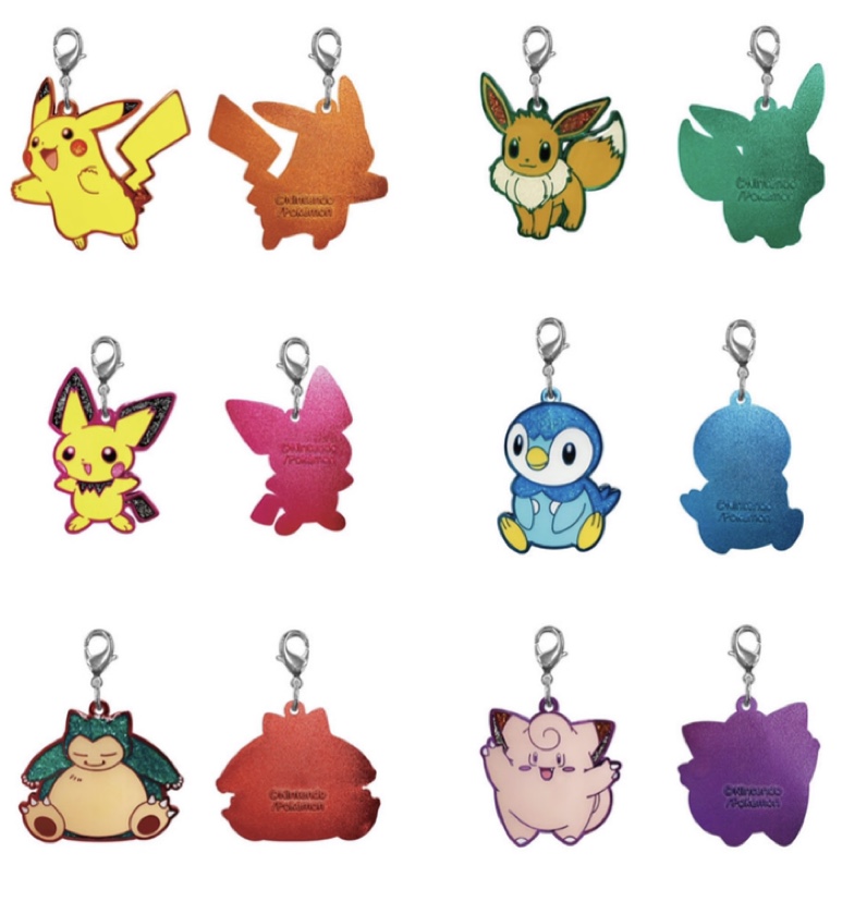 ポケモンセンターnakayama 新商品 キラキラダイカットメタルチャーム ピカチュウ ピッピ イーブイ カビゴン ピチュー ポッチャマ