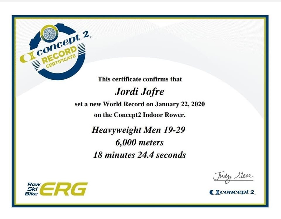 Jordi Jofre Senciales, RÉCORD DEL MUNDO en 6000 metros en la categoría entre 19 y 29 años. ENHORABUENA! 👏👏👏👏👏👏👏👏
@concept2_esp @concept2inc