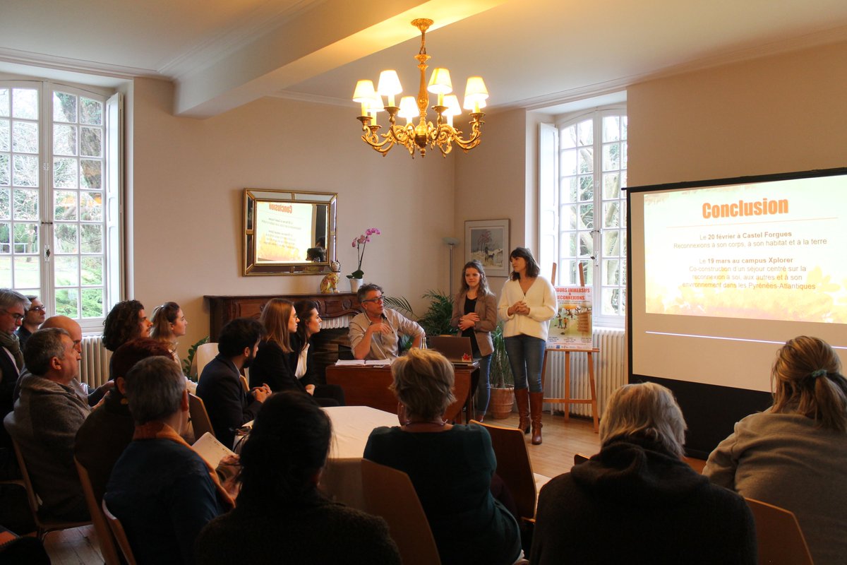 RDV_IT64's tweet photo. Le premier micro #RDVIT au Clos Mirabel autour de la thématique “Séjours immersifs &amp; reconnexions” a été réalisé avec succès.

Notre deuxième #RDVIT (18h - 20h) aura lieu le 20 février à Castel Forgues, autour du thème des reconnexions à son corps, à son habitat et à la terre. https://t.co/FVYwzmVziX