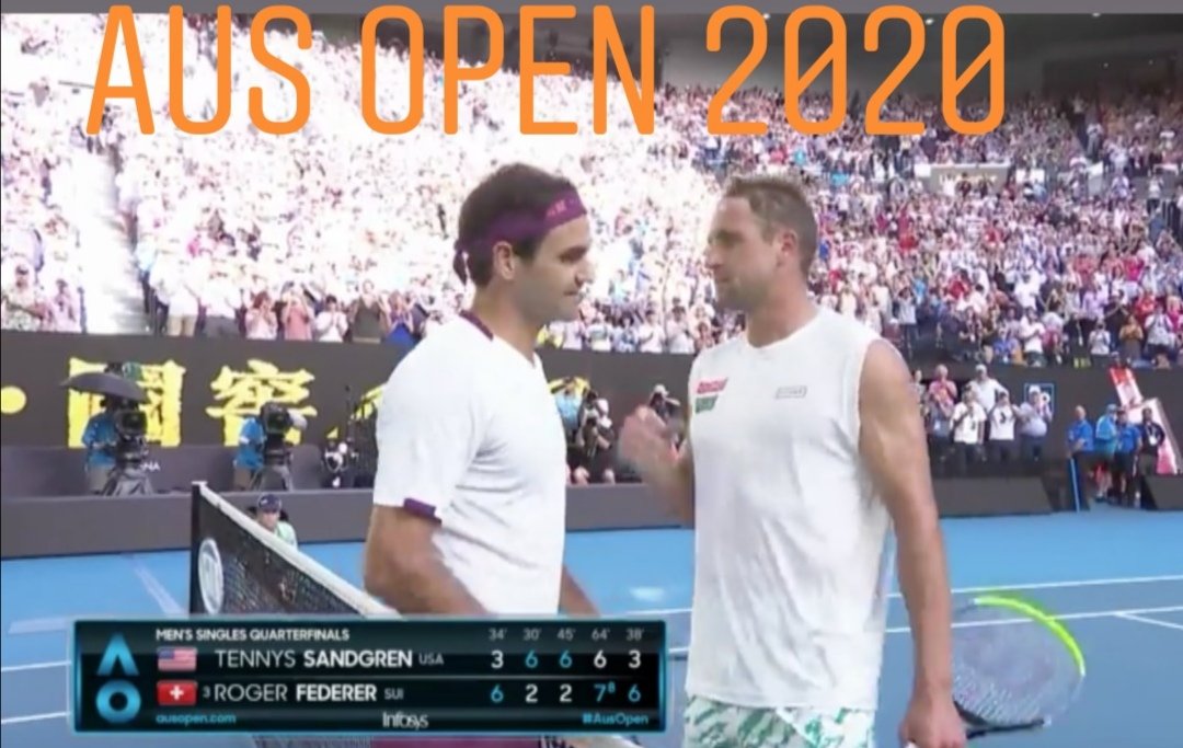 imvikaskohli's tweet photo. Roger Federer saved 7 match points, and after won the 5th set comfortably
#TennysSandgren won 2 sets in a row but can't convert match points.
What a match 👏
Last 3 matches of #Federer is adorable to watch 👍 
#FedererSandgren #AusOpen #AusOpen2020 #AustralianOpen #RogerFederer https://t.co/GfWQXPVABo