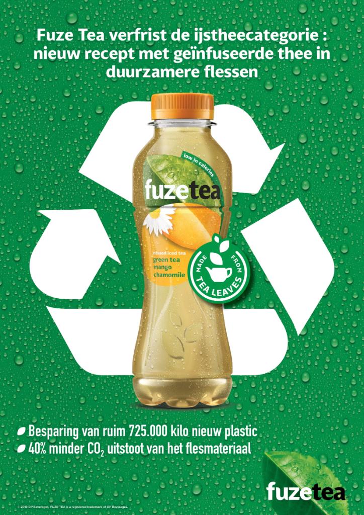 CocaColaBE_nl's tweet photo. Fuze Tea start 2020 met nieuwe innovaties: een nieuw recept op basis van geïnfuseerde thee in meer duurzame flessen van 100% gerecycleerd plastic (rpet) ! https://t.co/MCukYdAGvW