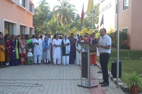 school_prestige's tweet photo. We celebrated our 70 th Republic Day of Independent India yesterday at our beautiful Prestige campus. Our chief guest Dr.Prashanth Shenoy, H.O.D of Yenepoya University, graced us with his joyful presence and unfurled our national flag. https://t.co/jSE0GJwDWb