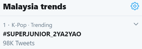 msiakpopfans's tweet photo. [TRENDING] #SUPERJUNIOR_2YA2YAO is trending at No. 1 in Malaysia! https://t.co/ImNX9WKGtv