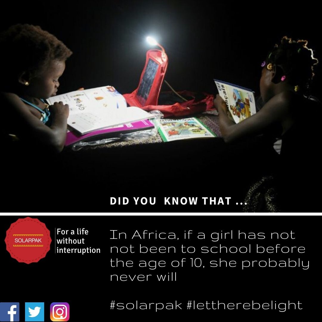 SolarpakO's tweet photo. #SOLARPAK A bright solution to help improve the schooling rate of young girls https://t.co/uRxsGjE31k